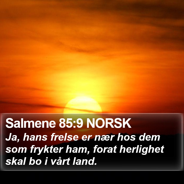Salmene 85:9 NORSK Bible Study