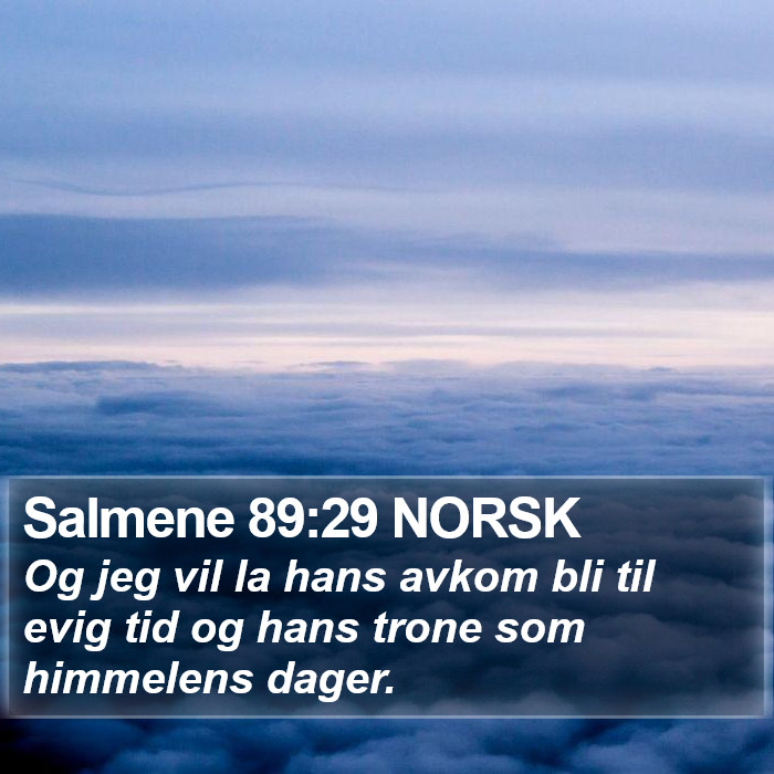 Salmene 89:29 NORSK Bible Study