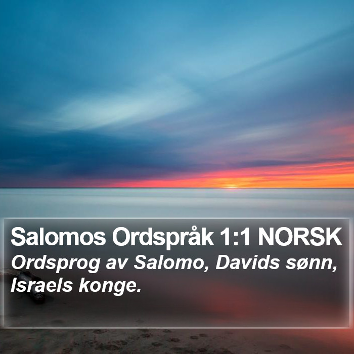 Salomos Ordspråk 1:1 NORSK Bible Study