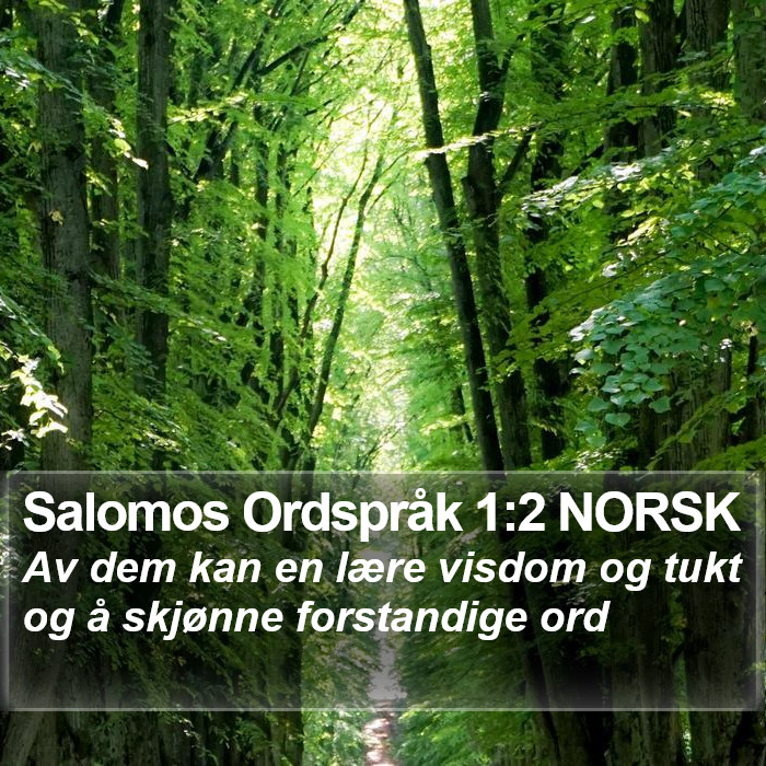 Salomos Ordspråk 1:2 NORSK Bible Study