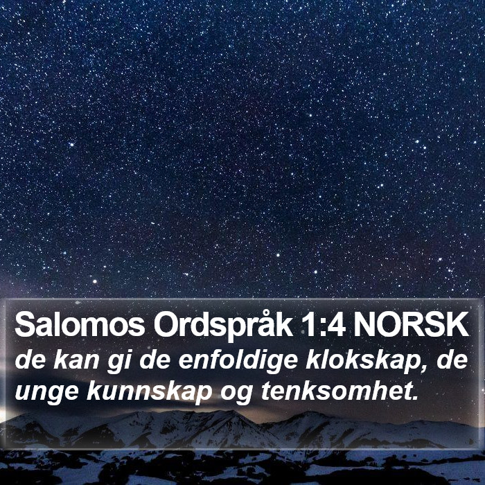 Salomos Ordspråk 1:4 NORSK Bible Study