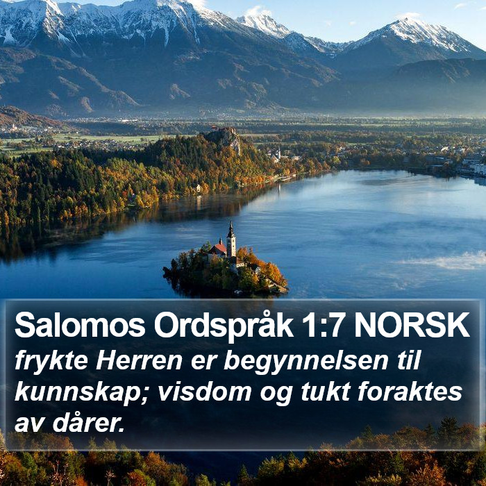 Salomos Ordspråk 1:7 NORSK Bible Study