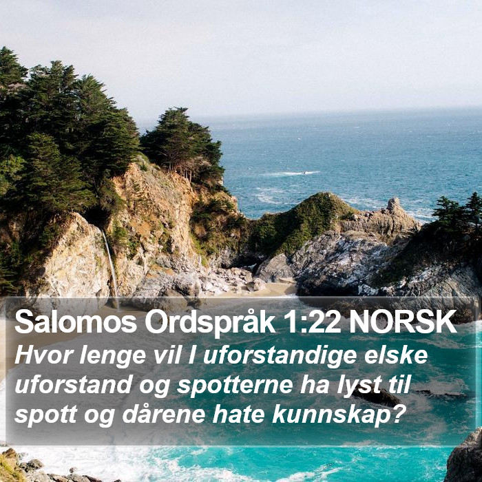 Salomos Ordspråk 1:22 NORSK Bible Study