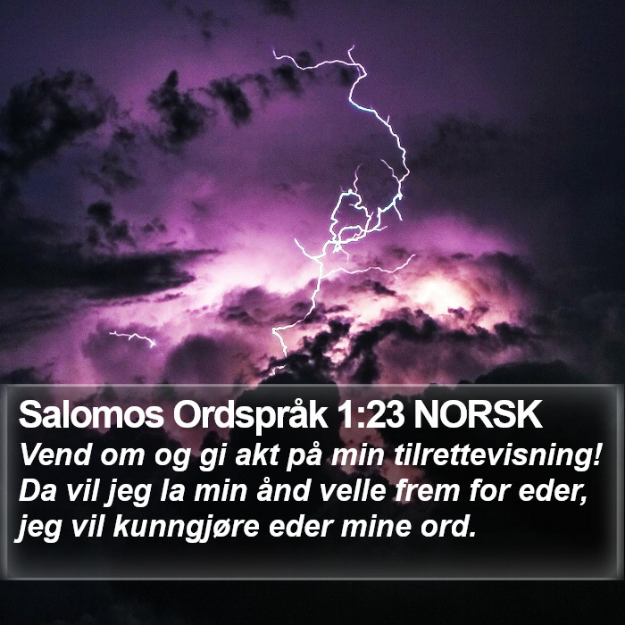 Salomos Ordspråk 1:23 NORSK Bible Study