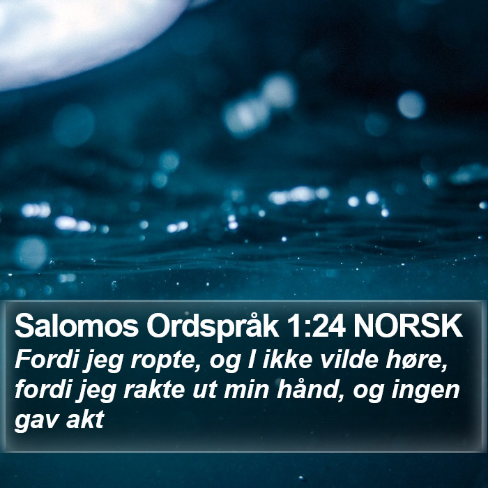 Salomos Ordspråk 1:24 NORSK Bible Study