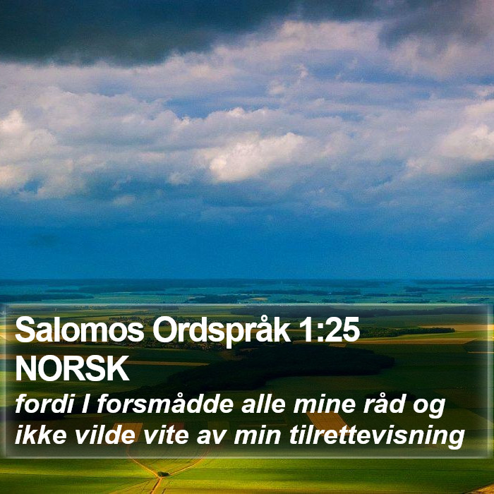 Salomos Ordspråk 1:25 NORSK Bible Study