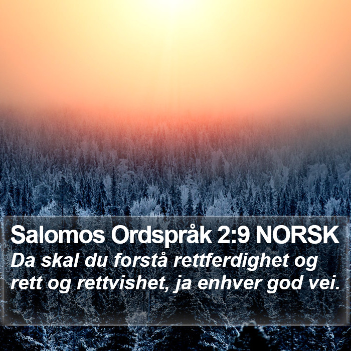 Salomos Ordspråk 2:9 NORSK Bible Study