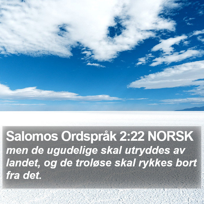 Salomos Ordspråk 2:22 NORSK Bible Study