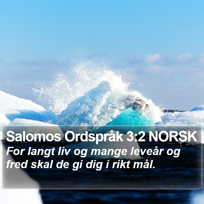 Salomos Ordspråk 3:2 NORSK Bible Study