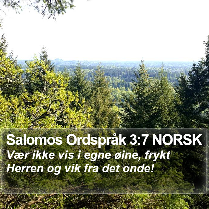 Salomos Ordspråk 3:7 NORSK Bible Study