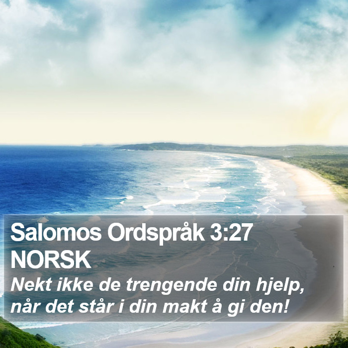 Salomos Ordspråk 3:27 NORSK Bible Study