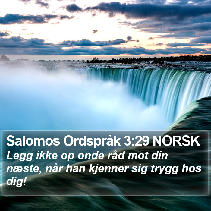 Salomos Ordspråk 3:29 NORSK Bible Study