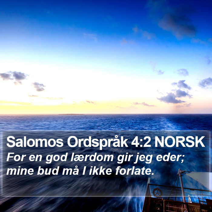 Salomos Ordspråk 4:2 NORSK Bible Study