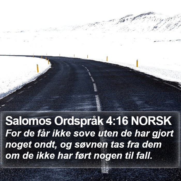 Salomos Ordspråk 4:16 NORSK Bible Study