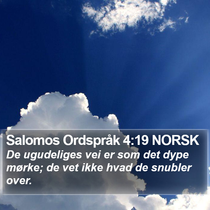 Salomos Ordspråk 4:19 NORSK Bible Study