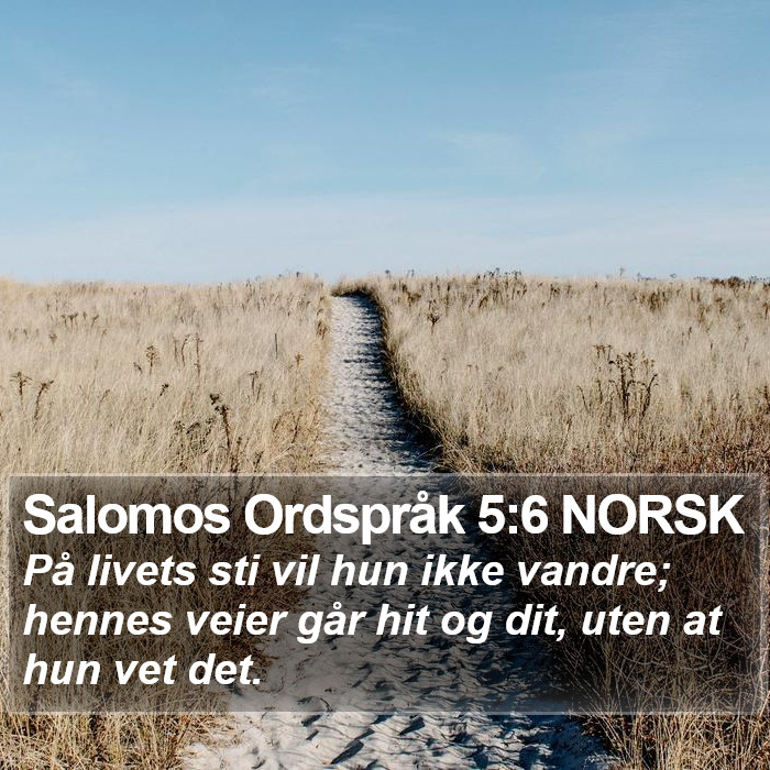 Salomos Ordspråk 5:6 NORSK Bible Study