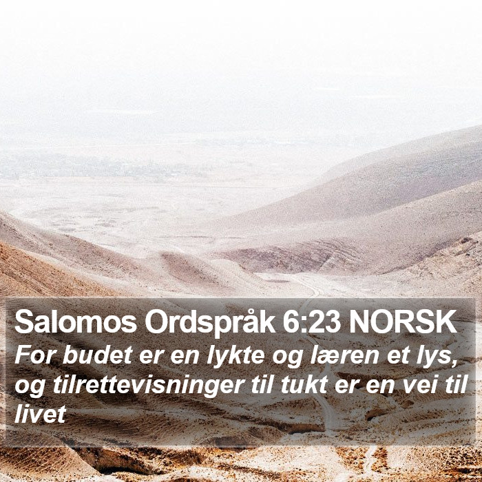 Salomos Ordspråk 6:23 NORSK Bible Study