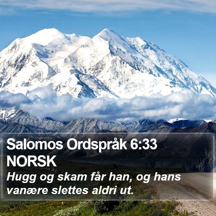 Salomos Ordspråk 6:33 NORSK Bible Study