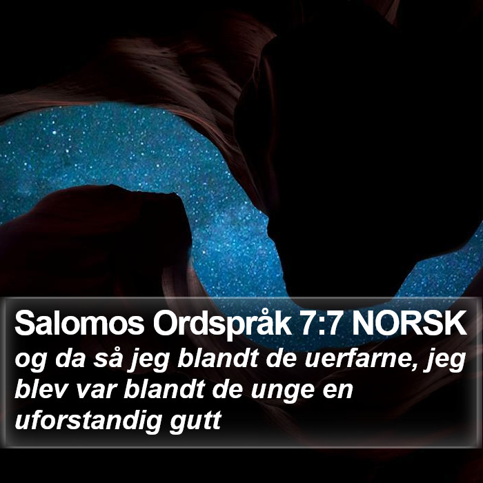 Salomos Ordspråk 7:7 NORSK Bible Study