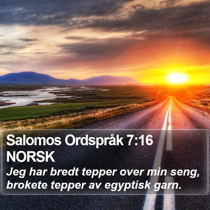 Salomos Ordspråk 7:16 NORSK Bible Study