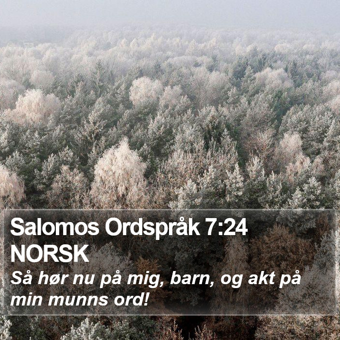 Salomos Ordspråk 7:24 NORSK Bible Study