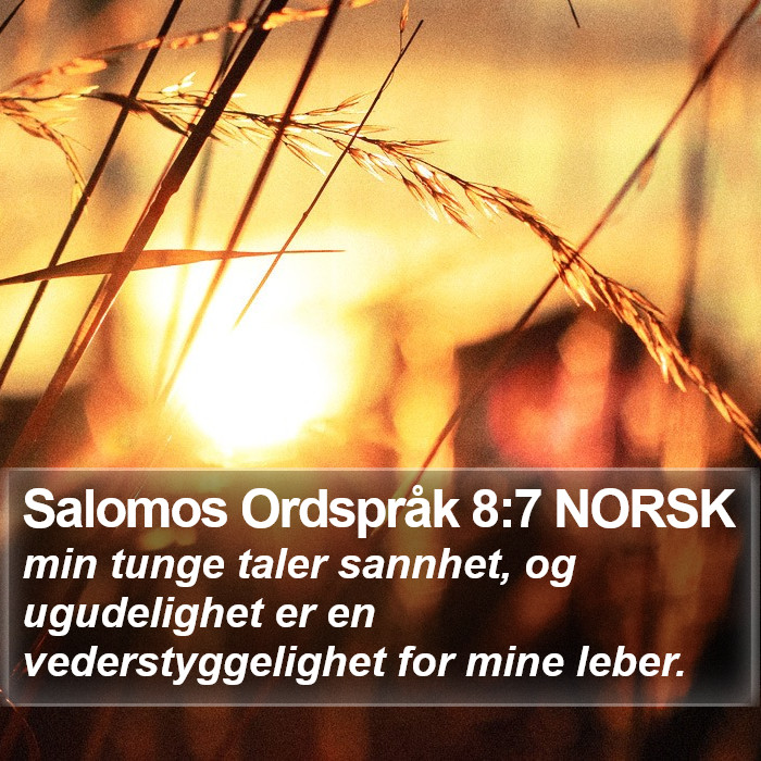 Salomos Ordspråk 8:7 NORSK Bible Study