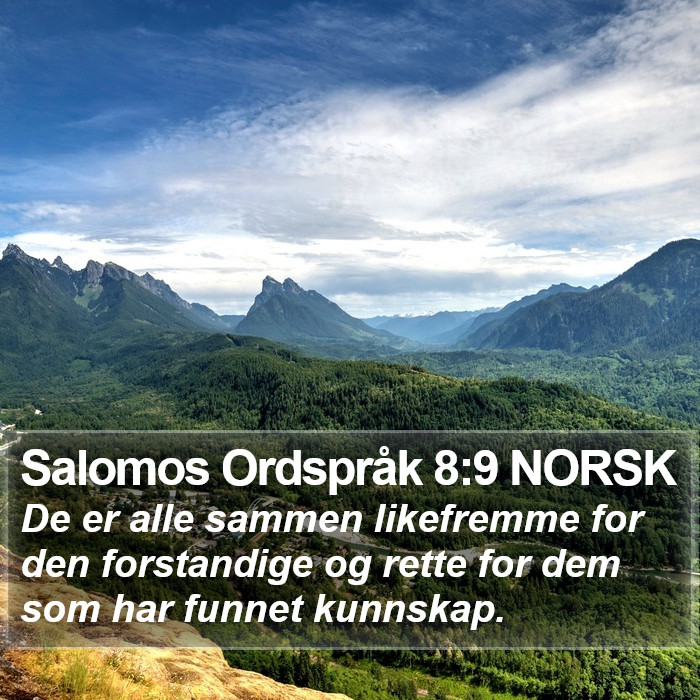 Salomos Ordspråk 8:9 NORSK Bible Study