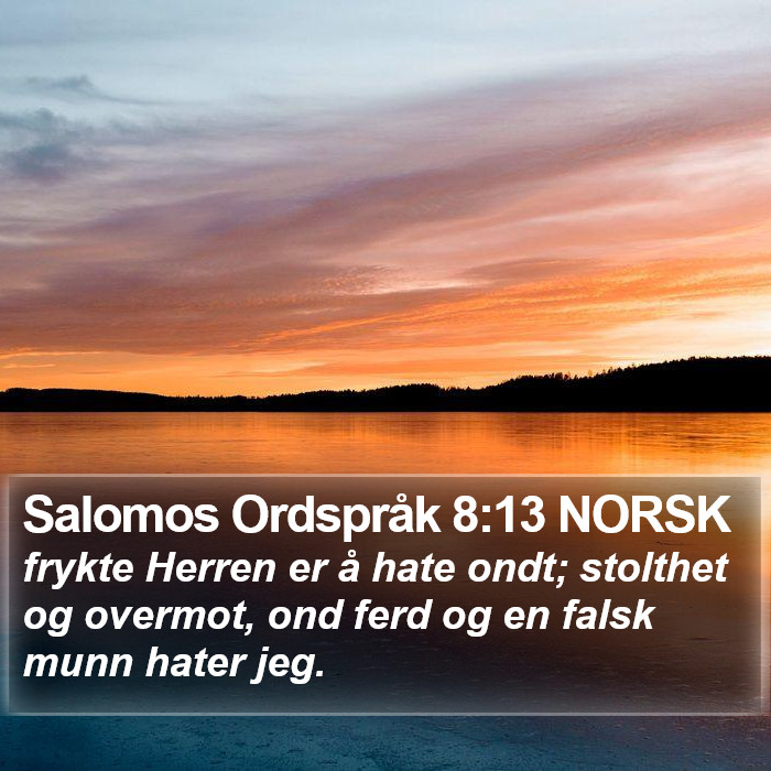 Salomos Ordspråk 8:13 NORSK Bible Study