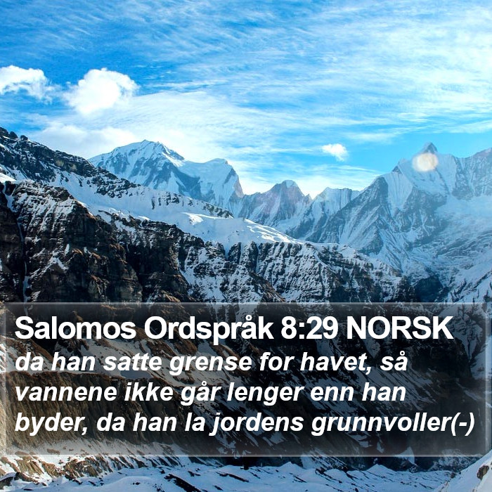 Salomos Ordspråk 8:29 NORSK Bible Study