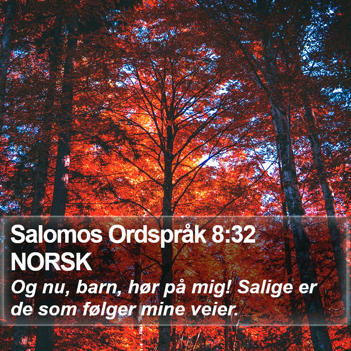 Salomos Ordspråk 8:32 NORSK Bible Study