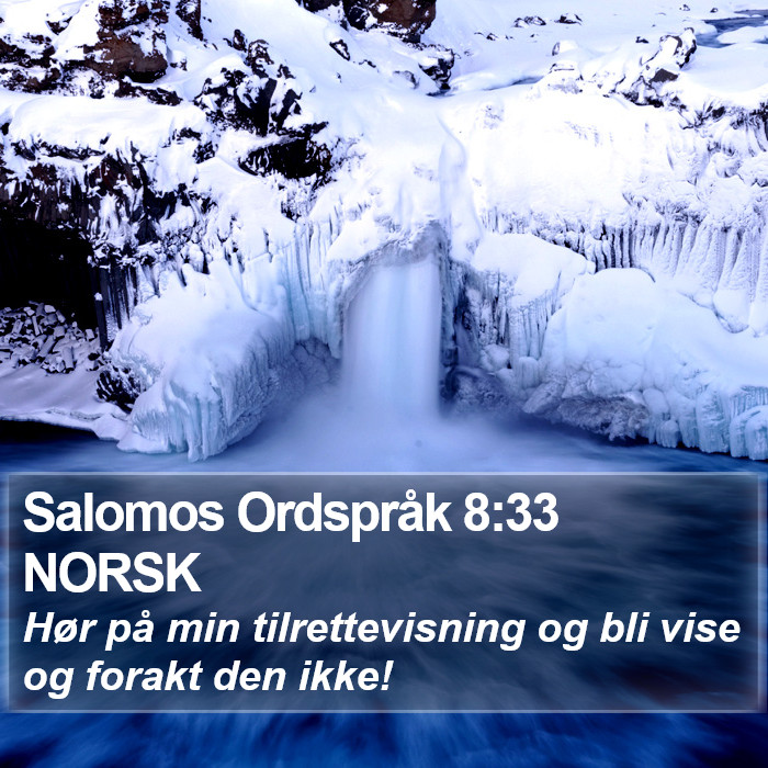 Salomos Ordspråk 8:33 NORSK Bible Study