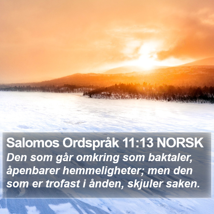 Salomos Ordspråk 11:13 NORSK Bible Study