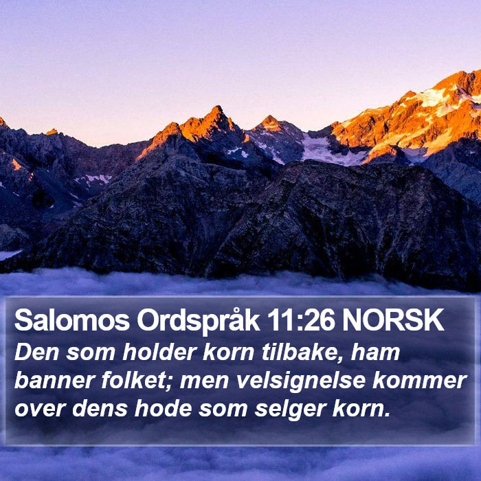 Salomos Ordspråk 11:26 NORSK Bible Study