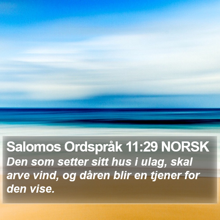 Salomos Ordspråk 11:29 NORSK Bible Study