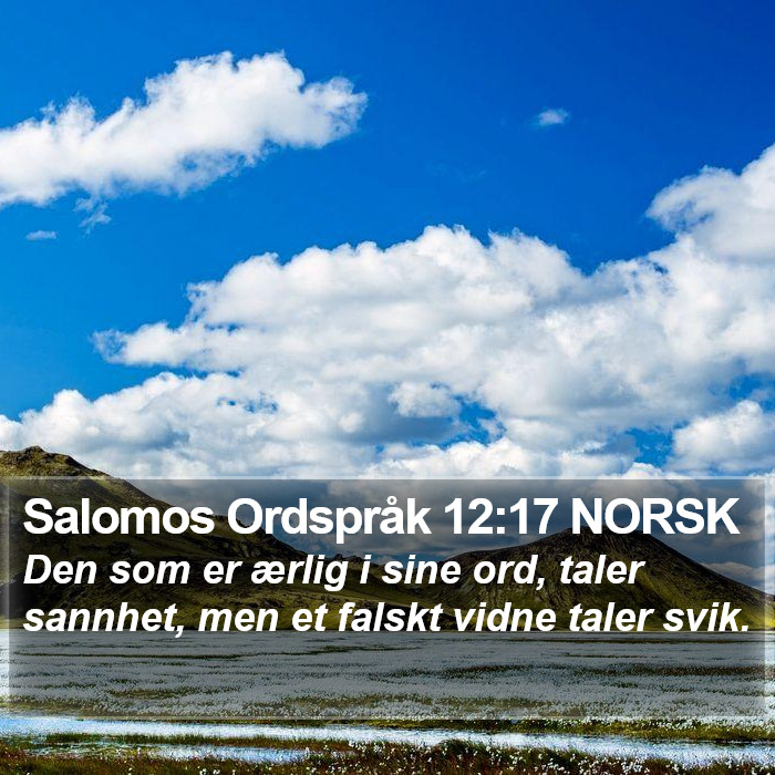 Salomos Ordspråk 12:17 NORSK Bible Study