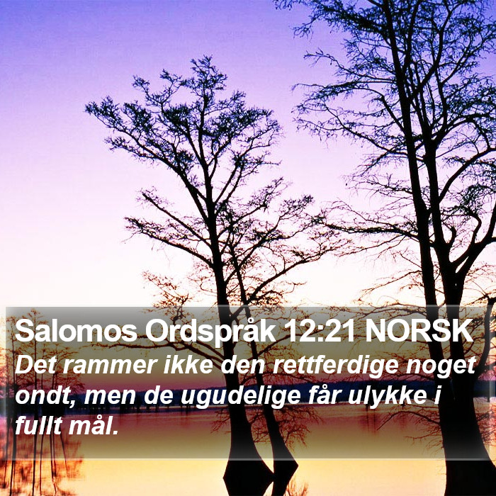 Salomos Ordspråk 12:21 NORSK Bible Study