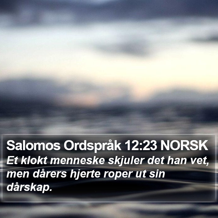 Salomos Ordspråk 12:23 NORSK Bible Study