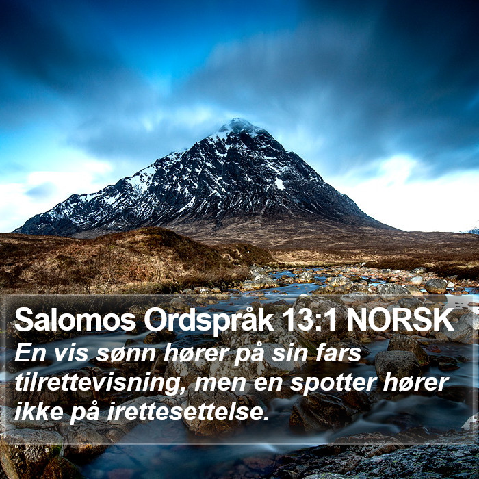 Salomos Ordspråk 13:1 NORSK Bible Study