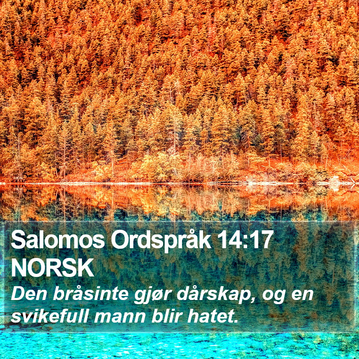 Salomos Ordspråk 14:17 NORSK Bible Study