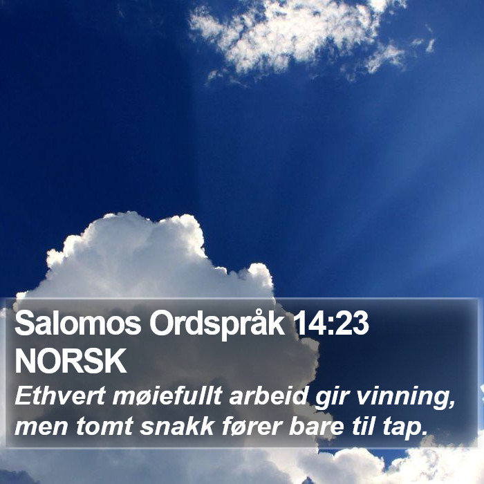 Salomos Ordspråk 14:23 NORSK Bible Study