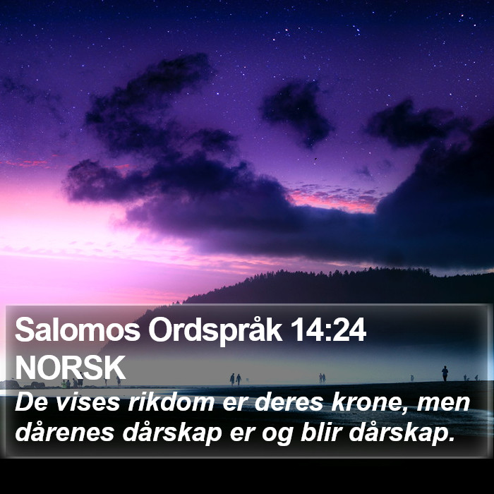 Salomos Ordspråk 14:24 NORSK Bible Study