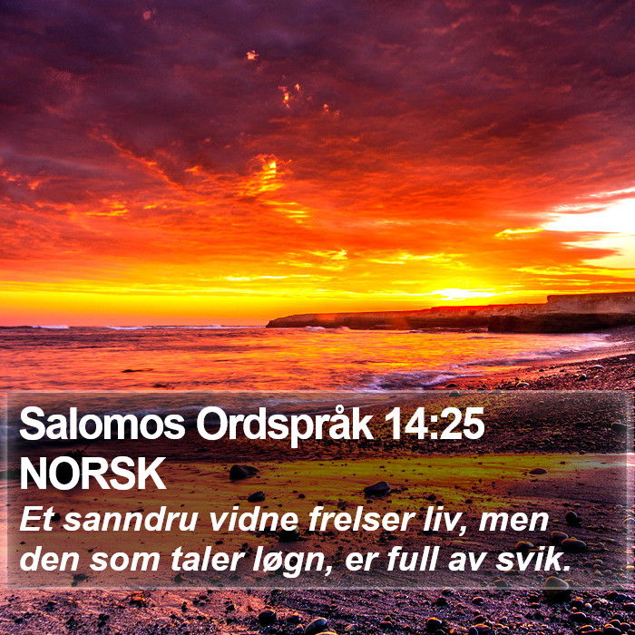 Salomos Ordspråk 14:25 NORSK Bible Study