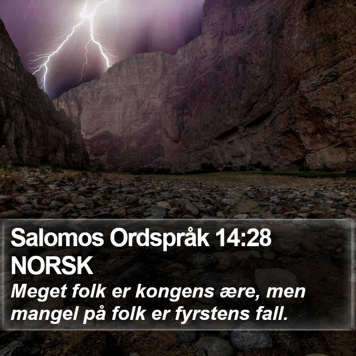 Salomos Ordspråk 14:28 NORSK Bible Study