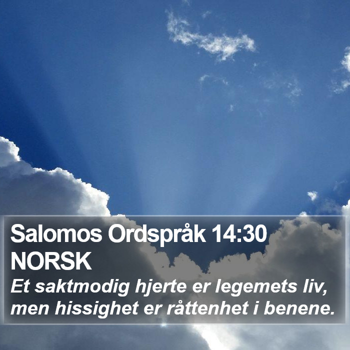 Salomos Ordspråk 14:30 NORSK Bible Study