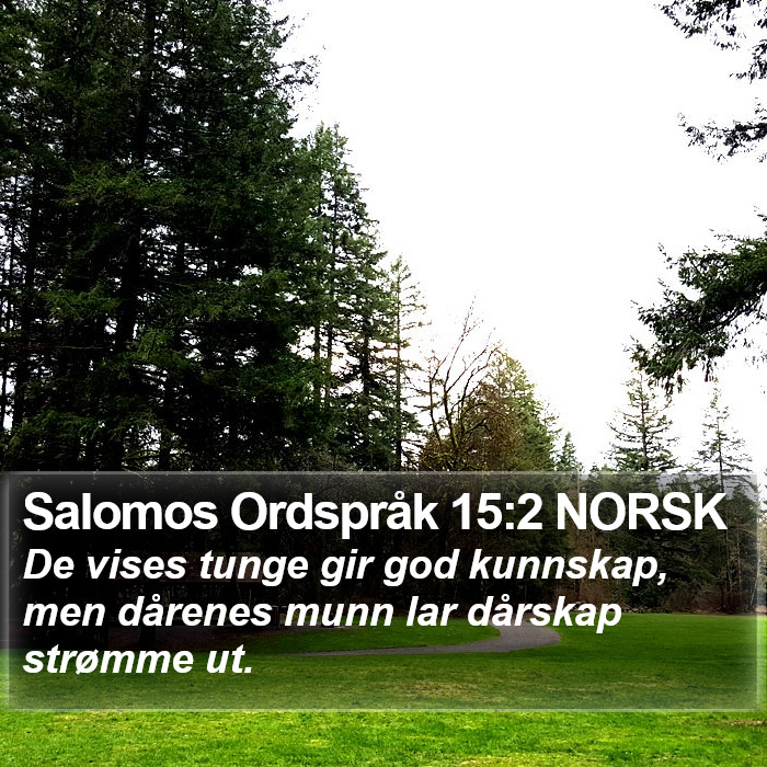 Salomos Ordspråk 15:2 NORSK Bible Study