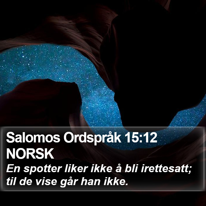 Salomos Ordspråk 15:12 NORSK Bible Study