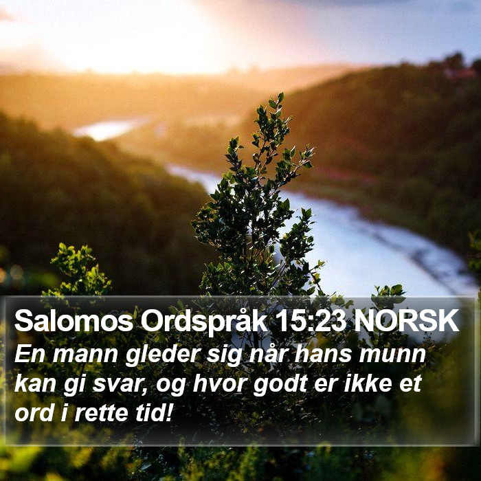 Salomos Ordspråk 15:23 NORSK Bible Study