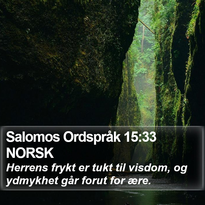 Salomos Ordspråk 15:33 NORSK Bible Study