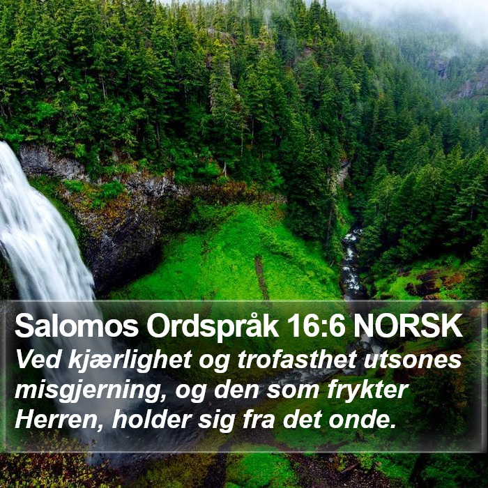 Salomos Ordspråk 16:6 NORSK Bible Study