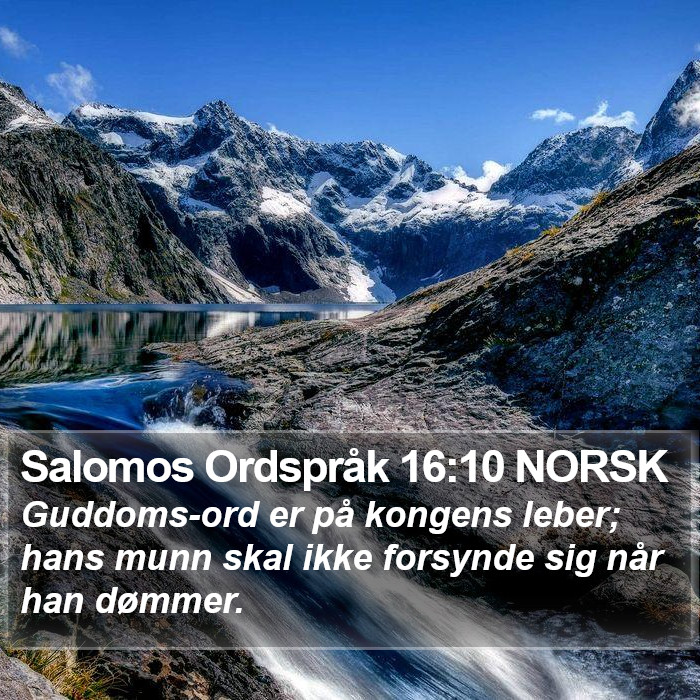 Salomos Ordspråk 16:10 NORSK Bible Study